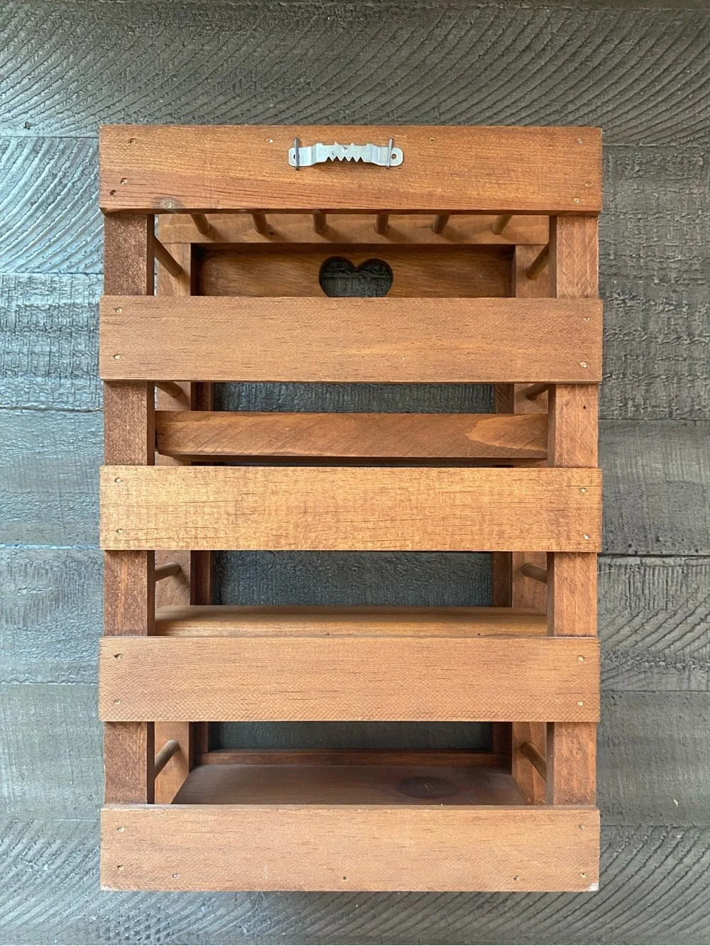 Vintage Wood Heart Cut Out Two Tier Cirio/Trinket Shelf Cottagecore Decor